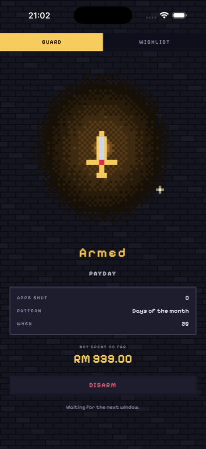 Sale Armor armed, waiting for the next payday window